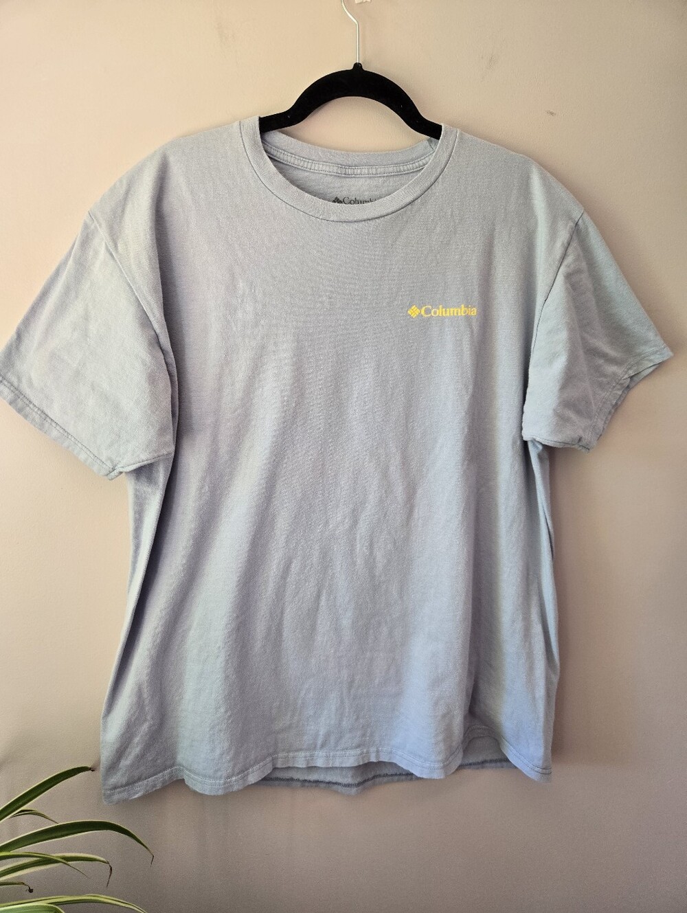 Columbia Graphic Tee Light Blue Mountain Nature Sun Crewneck T-Shirt Men’s XL